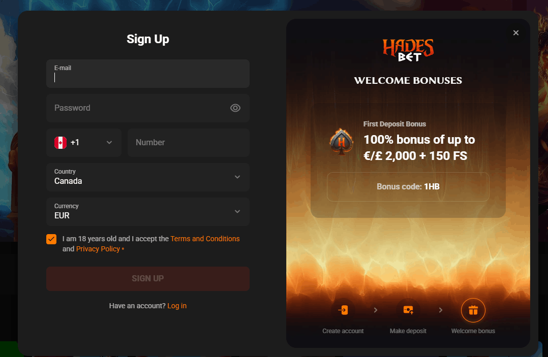 Cómo Registrarse en Hadesbet Casino – Paso a Paso
